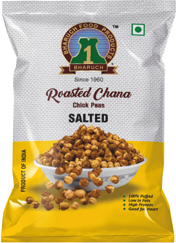 Roasted Salted Chana Available in 100g, 200g, 400g.